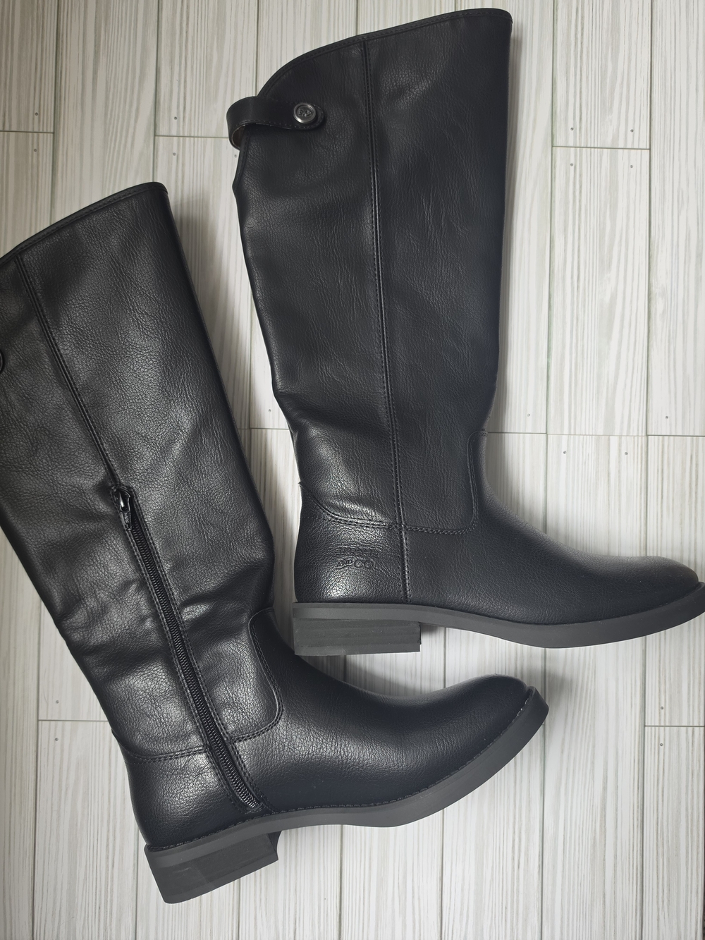 FRYE AND CO. Black Leather Over-the-Knee Riding Boots